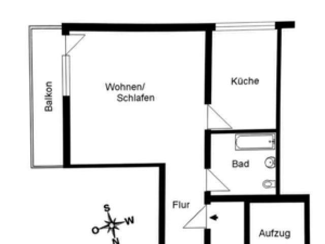 Schöne 1 Zimmer Wohnung in Gaggenau im Hochhaus für Kapitalanleger - Kein Makler - 1